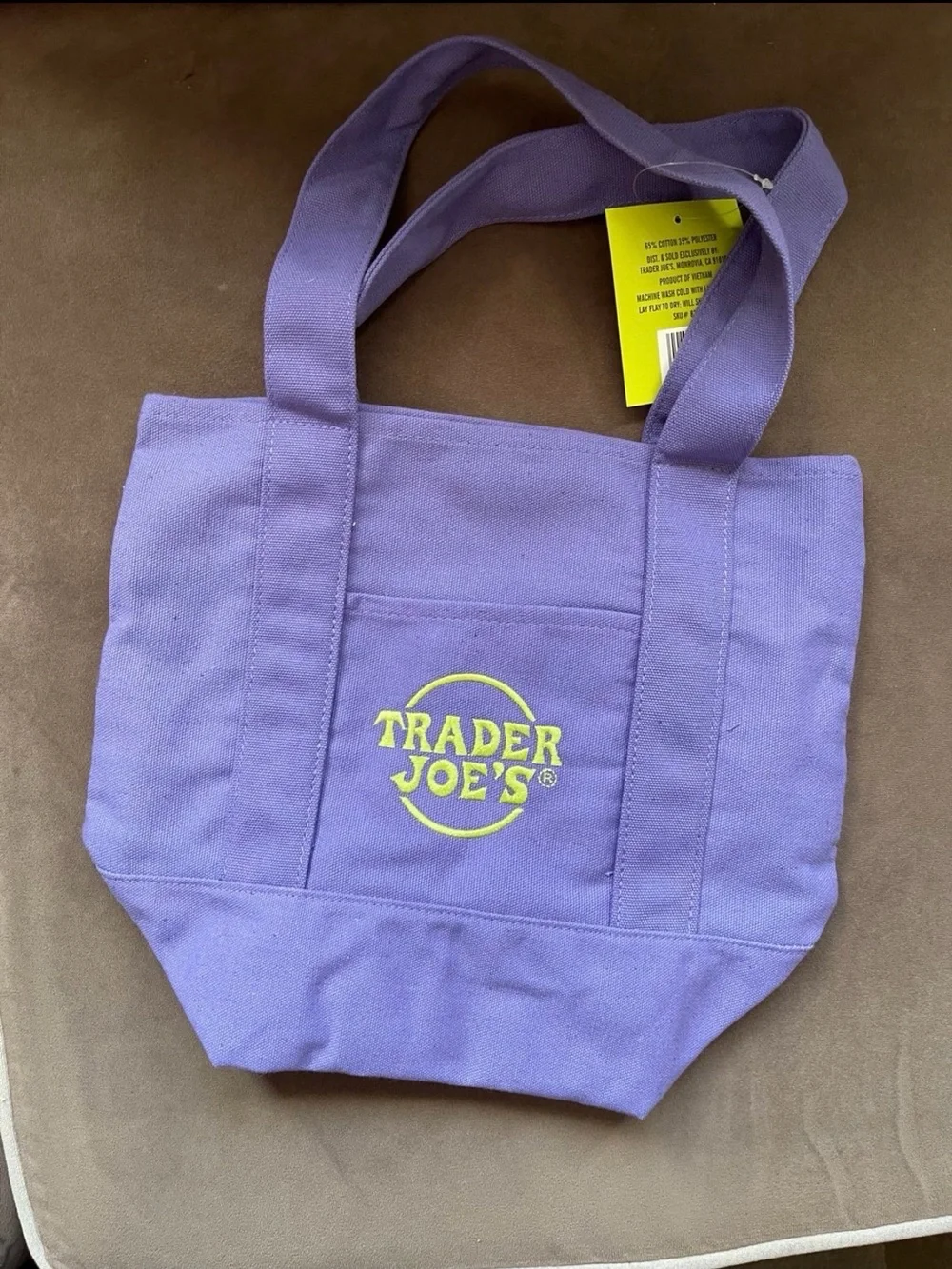 Trader Joe's Purple Canvas Tote Bag